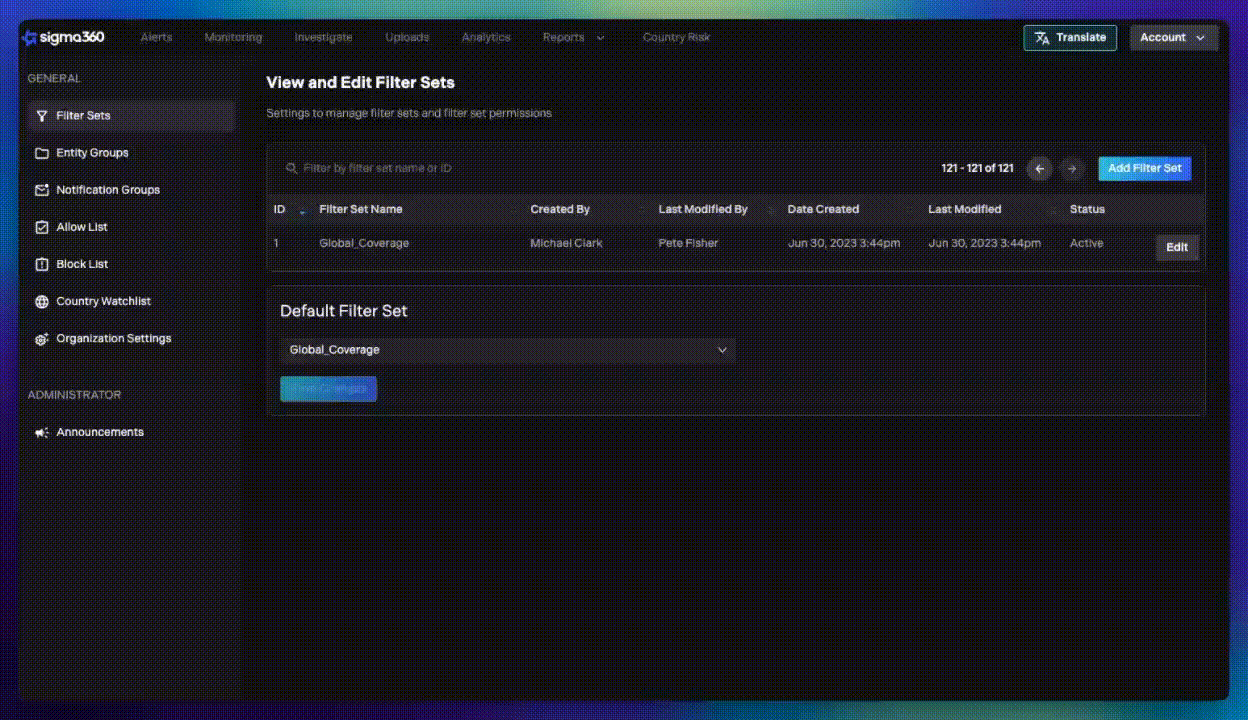 Step 2 - Create or Edit Filter Set-1 Step 2 - Create or Edit Filter Set-1